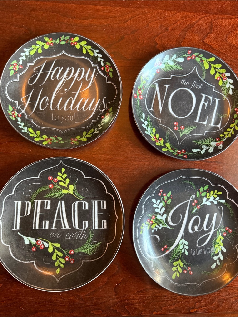 Pier 1 Black Holiday Decorative Plates